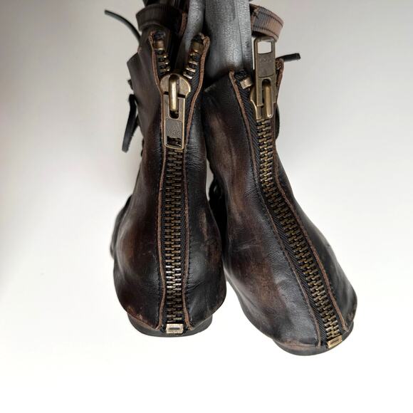 Freebird by Steven Ravi Double Layer Steampunk Lace and Strap Side Zip Boots 6 - Picture 5 of 9
